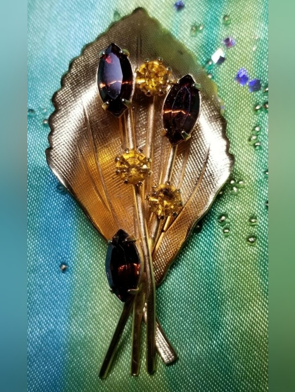 Vintage Fall Spray with Rhinestones